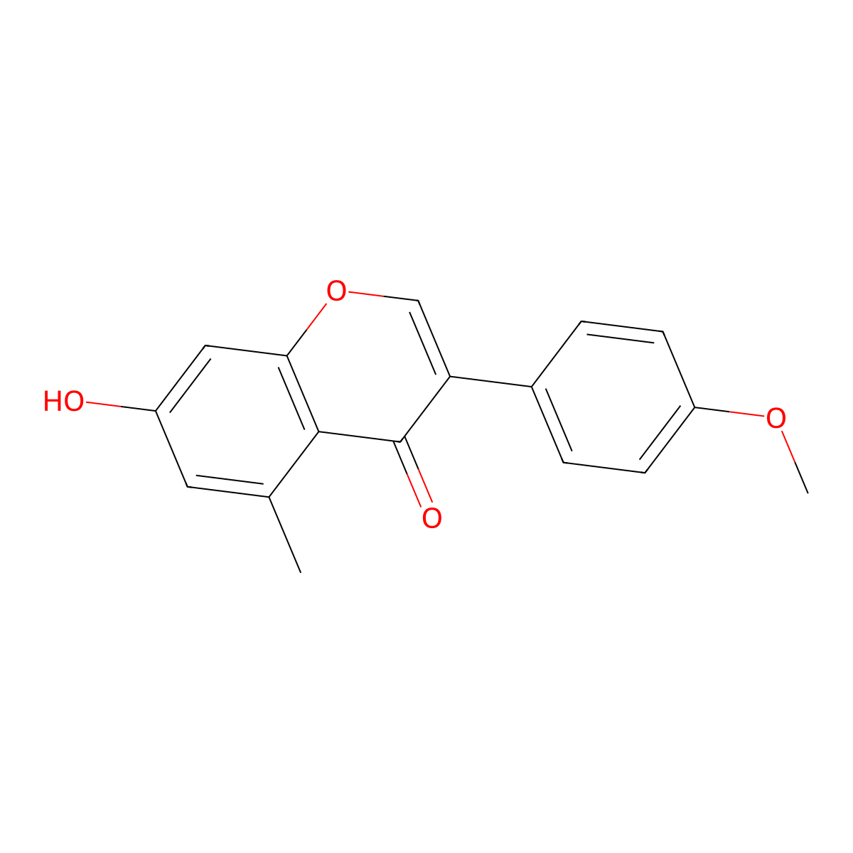 7-Hydroxy-3-(4-methoxyphenyl)-5-methylchromen-4-one molecular structure, CAS 128672-43-5