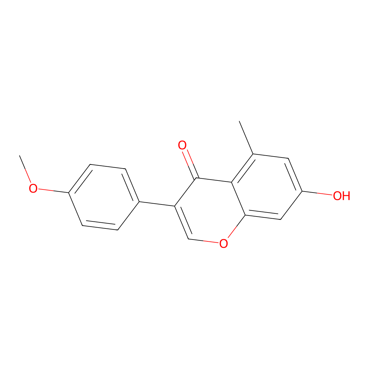 7-Hydroxy-3-(4-methoxyphenyl)-5-methylchromen-4-one molecular structure, CAS 128672-43-5