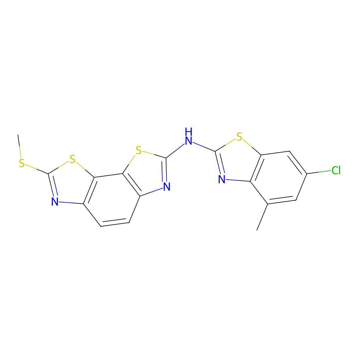 N-(6-chloro-4-methyl-1,3-benzothiazol-2-yl)-11-(methylsulfanyl)-3,12-dithia-5,10-diazatricyclo[7.3.0.0^{2,6}]dodeca-1(9),2(6),4,7,10-pentaen-4-amine molecular structure, CAS 1286720-10-2