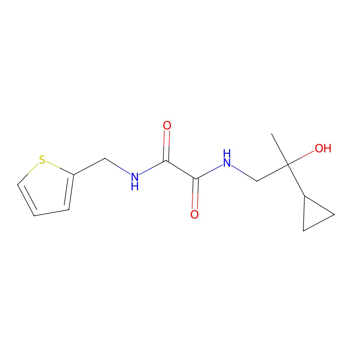 N1-(2-cyclopropyl-2-hydroxypropyl)-N2-(thiophen-2-ylmethyl)oxalamide molecular structure, CAS 1286720-18-0