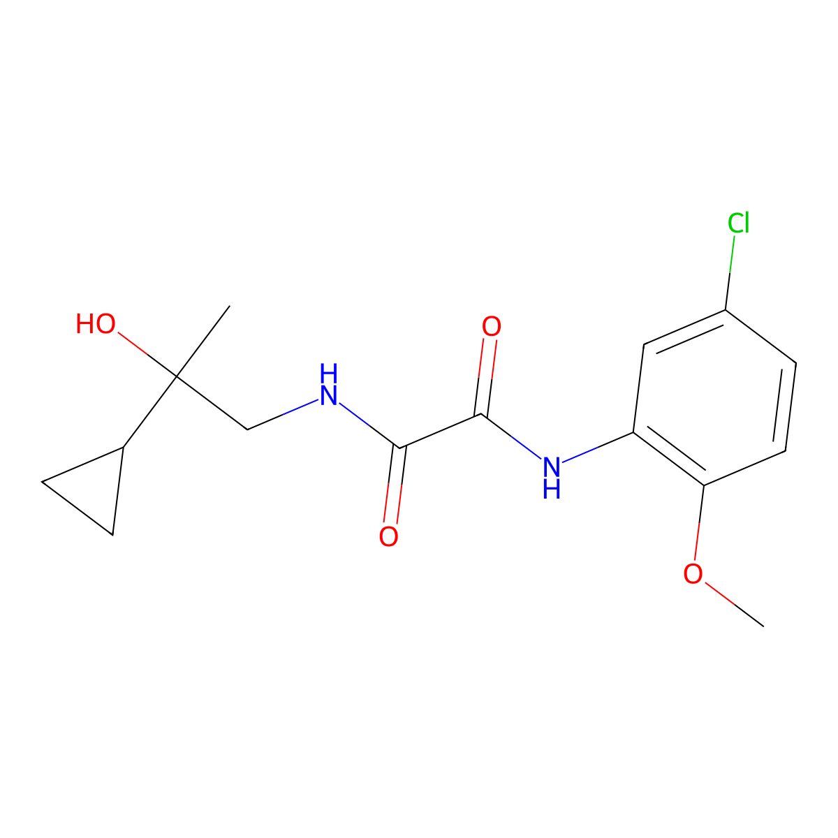 N1-(5-chloro-2-methoxyphenyl)-N2-(2-cyclopropyl-2-hydroxypropyl)oxalamide molecular structure, CAS 1286720-24-8