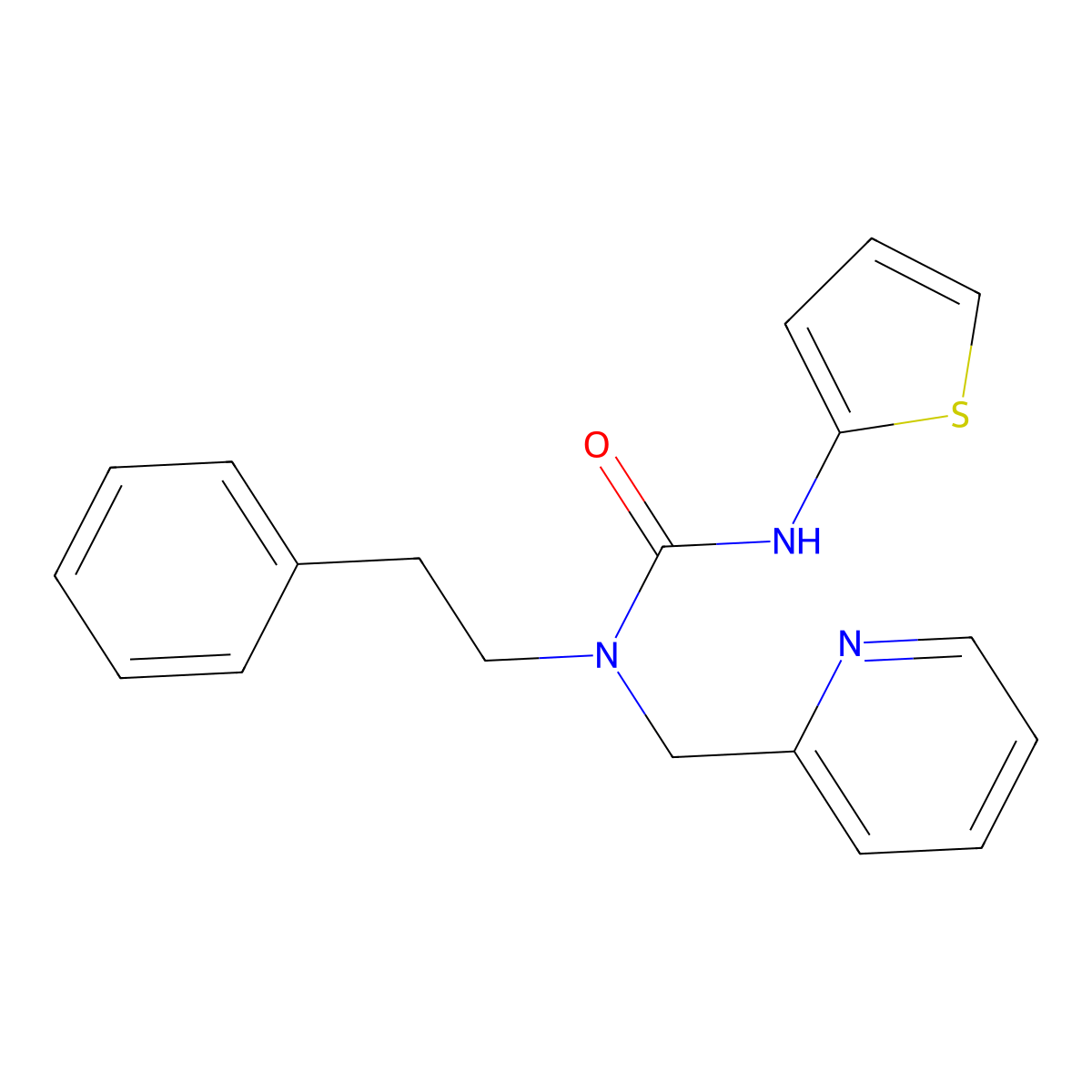 1-Phenethyl-1-(pyridin-2-ylmethyl)-3-(thiophen-2-yl)urea molecular structure, CAS 1286720-34-0