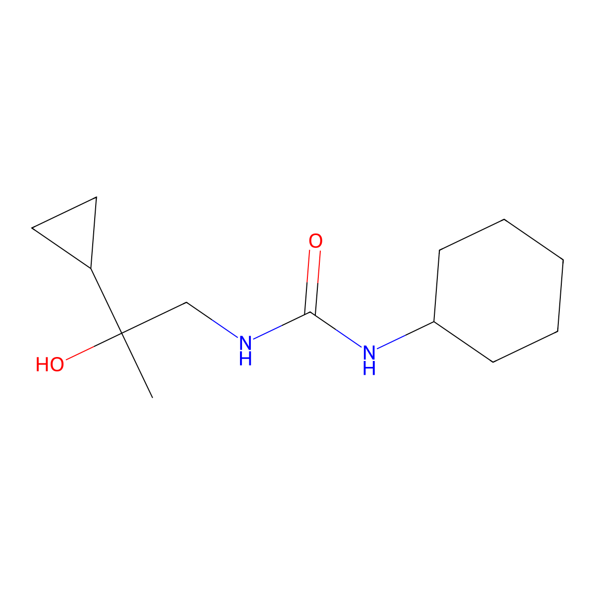 1-Cyclohexyl-3-(2-cyclopropyl-2-hydroxypropyl)urea molecular structure, CAS 1286720-35-1