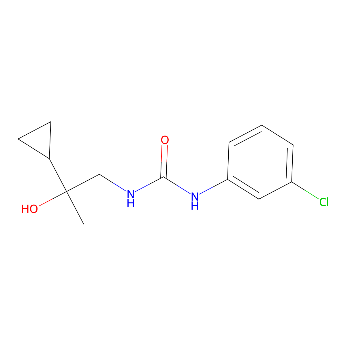 1-(3-Chlorophenyl)-3-(2-cyclopropyl-2-hydroxypropyl)urea molecular structure, CAS 1286720-42-0