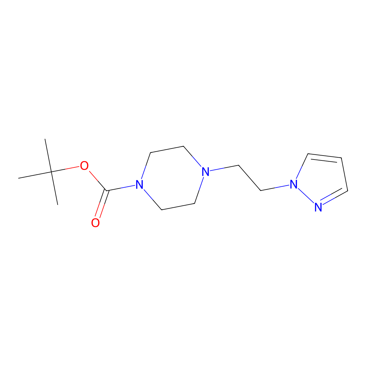 tert-Butyl 4-[2-(1H-pyrazol-1-yl)ethyl]piperazine-1-carboxylate molecular structure, CAS 1286720-46-4