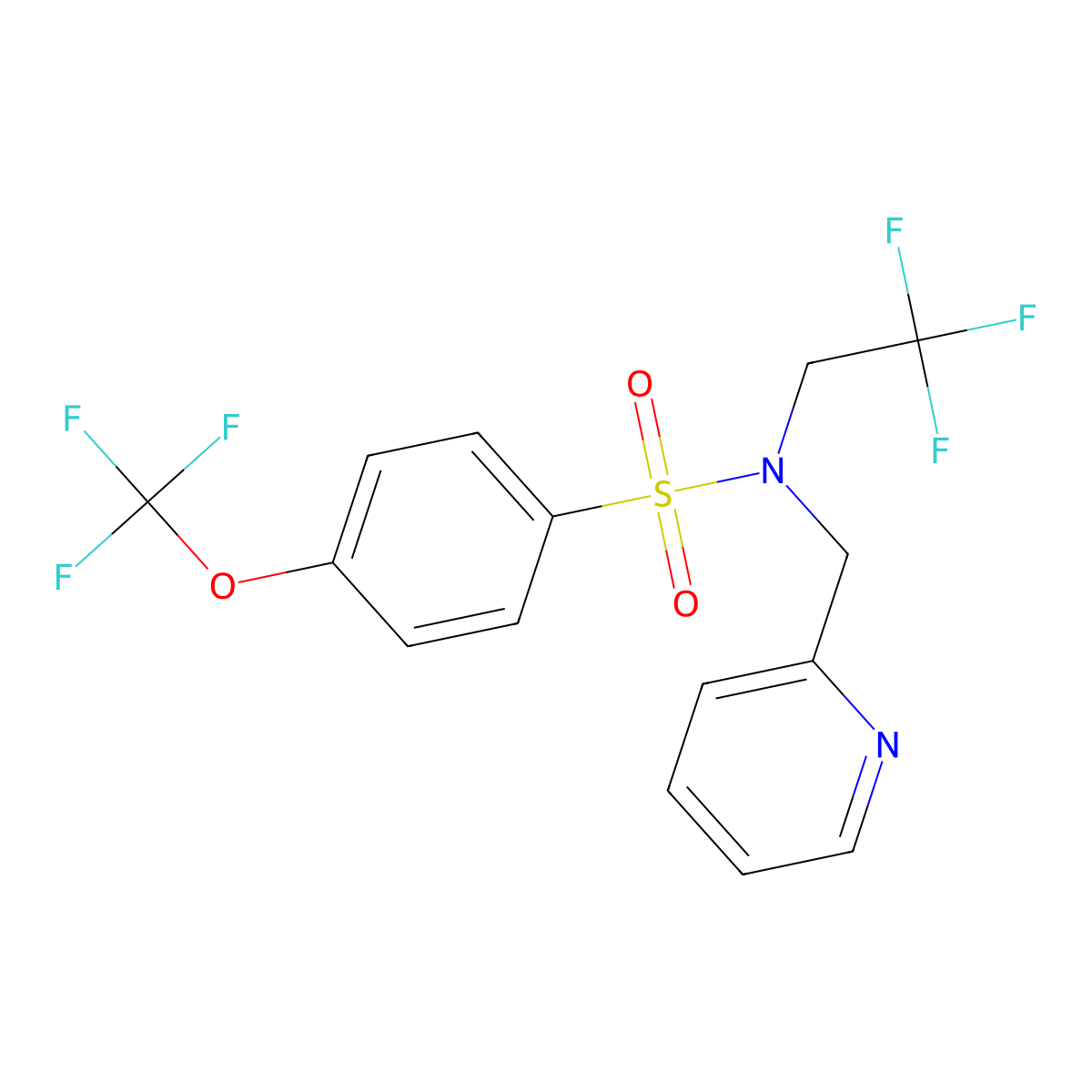 N-(pyridin-2-ylmethyl)-N-(2,2,2-trifluoroethyl)-4-(trifluoromethoxy)benzenesulfonamide molecular structure, CAS 1286720-60-2