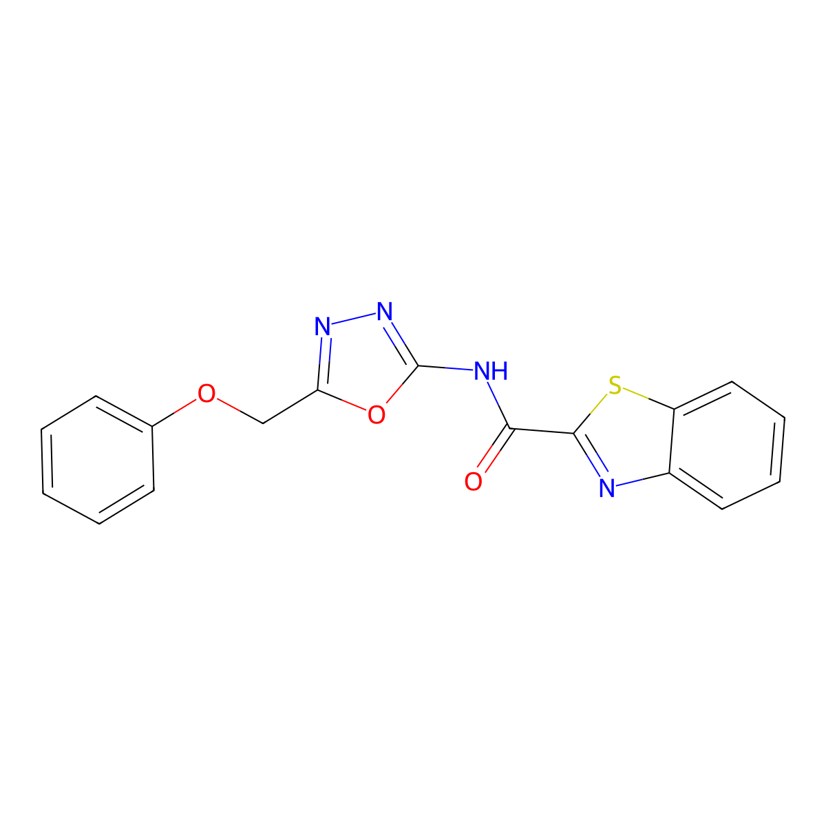 N-(5-(phenoxymethyl)-1,3,4-oxadiazol-2-yl)benzo[d]thiazole-2-carboxamide molecular structure, CAS 1286720-70-4
