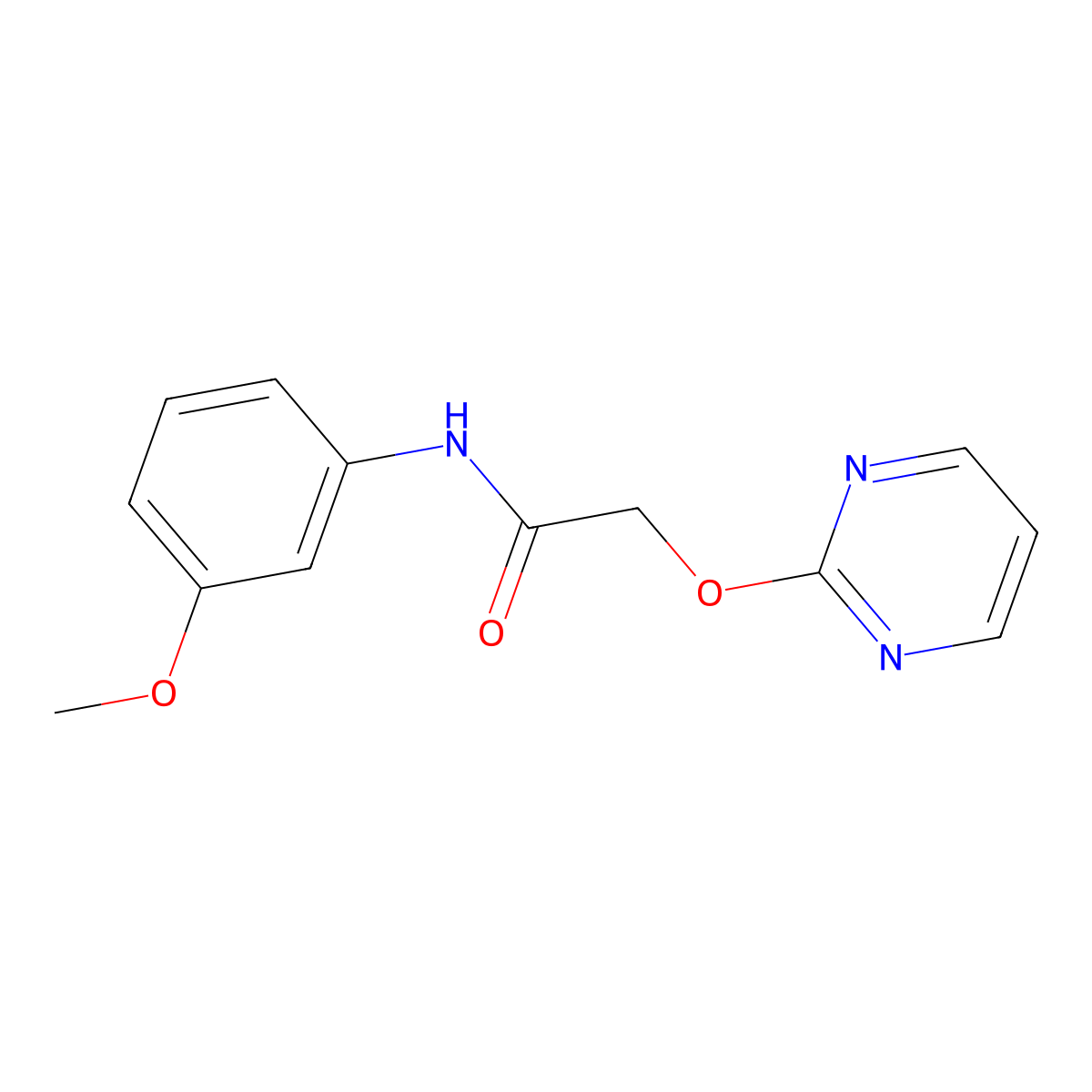 N-(3-methoxyphenyl)-2-(pyrimidin-2-yloxy)acetamide molecular structure, CAS 1286720-71-5