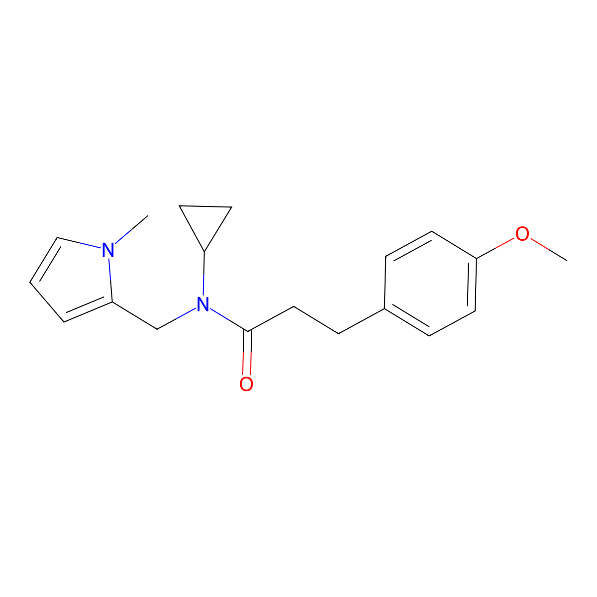 N-cyclopropyl-3-(4-methoxyphenyl)-N-[(1-methyl-1H-pyrrol-2-yl)methyl]propanamide molecular structure, CAS 1286720-99-7