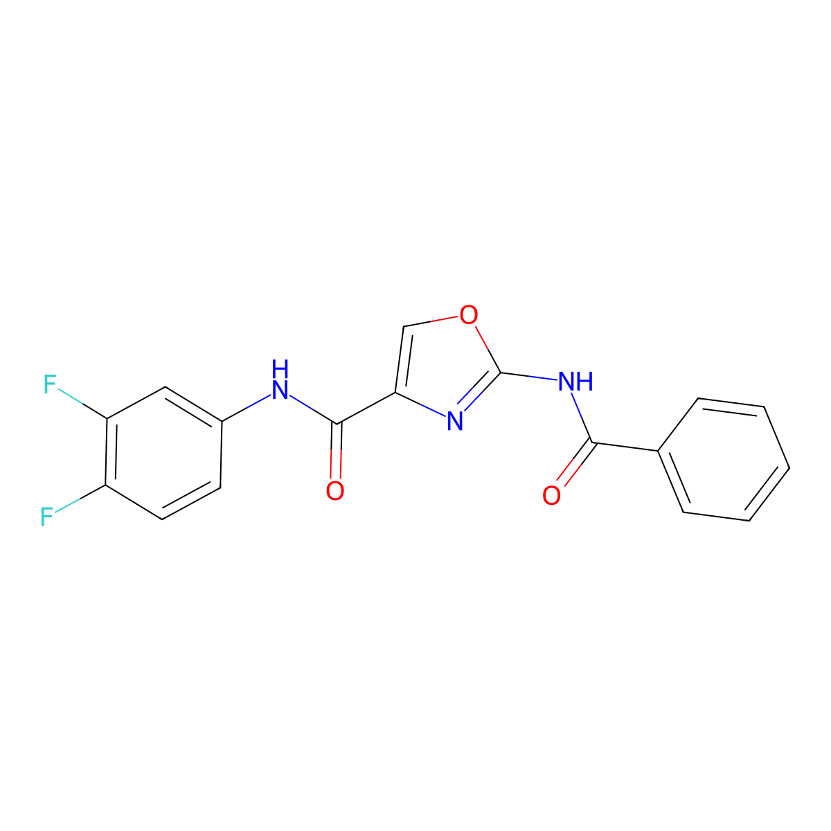 2-benzamido-N-(3,4-difluorophenyl)oxazole-4-carboxamide molecular structure, CAS 1286721-04-7