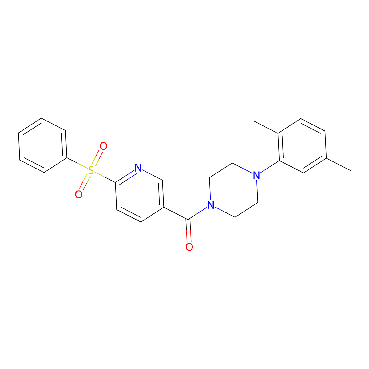 1-[6-(Benzenesulfonyl)pyridine-3-carbonyl]-4-(2,5-dimethylphenyl)piperazine molecular structure, CAS 1286721-18-3