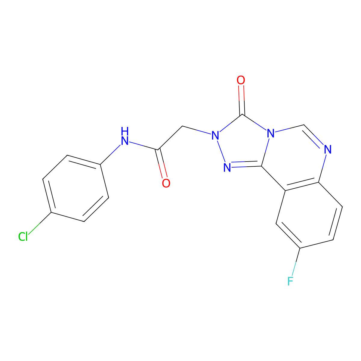 N-(4-chlorophenyl)-2-(9-fluoro-3-oxo-[1,2,4]triazolo[4,3-c]quinazolin-2(3H)-yl)acetamide molecular structure, CAS 1286721-24-1