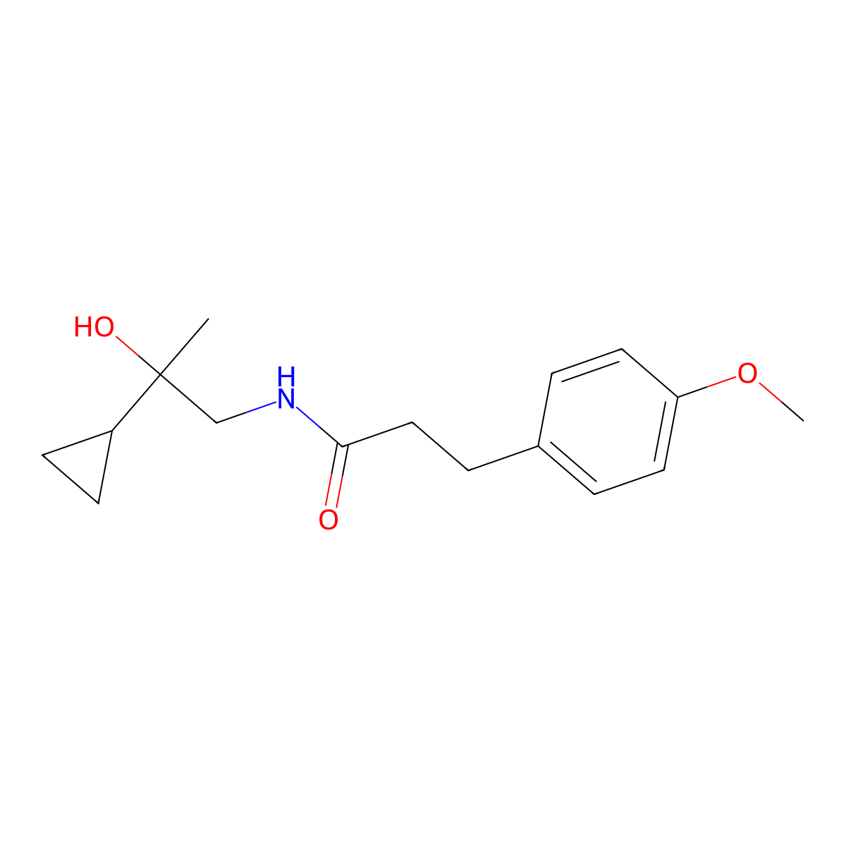 N-(2-cyclopropyl-2-hydroxypropyl)-3-(4-methoxyphenyl)propanamide molecular structure, CAS 1286721-46-7