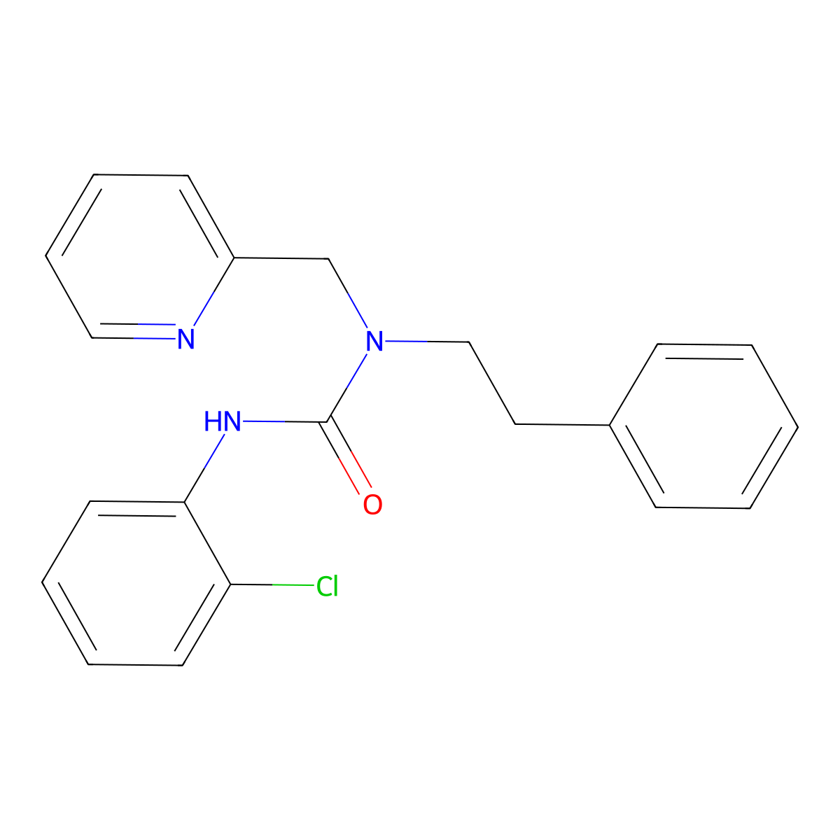 3-(2-Chlorophenyl)-1-phenethyl-1-(pyridin-2-ylmethyl)urea molecular structure, CAS 1286721-47-8