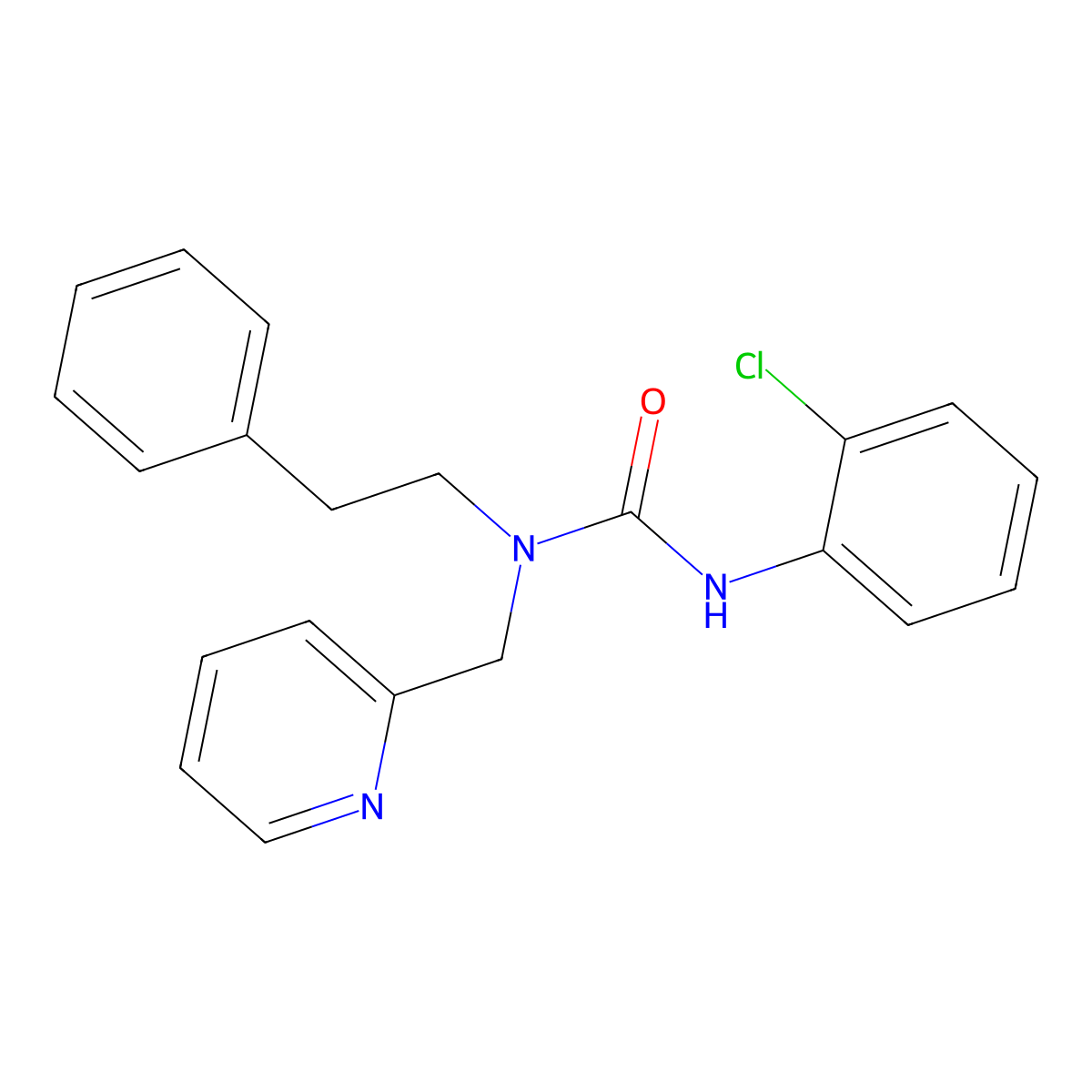 3-(2-Chlorophenyl)-1-phenethyl-1-(pyridin-2-ylmethyl)urea molecular structure, CAS 1286721-47-8