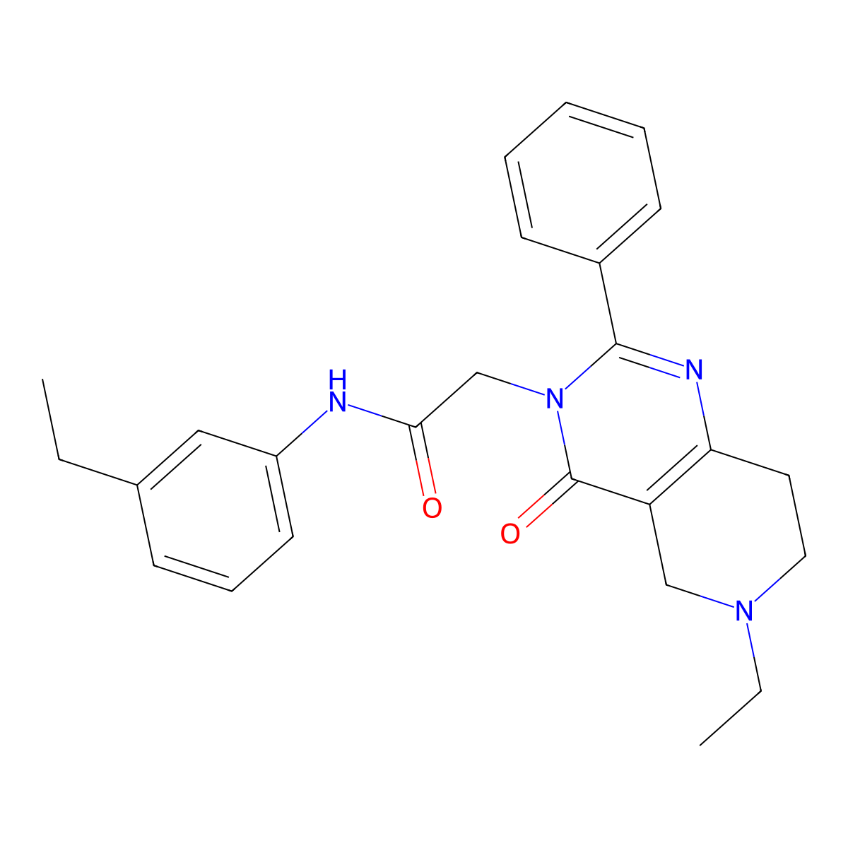 2-(6-ethyl-4-oxo-2-phenyl-5,6,7,8-tetrahydropyrido[4,3-d]pyrimidin-3(4H)-yl)-N-(3-ethylphenyl)acetamide molecular structure, CAS 1286721-52-5