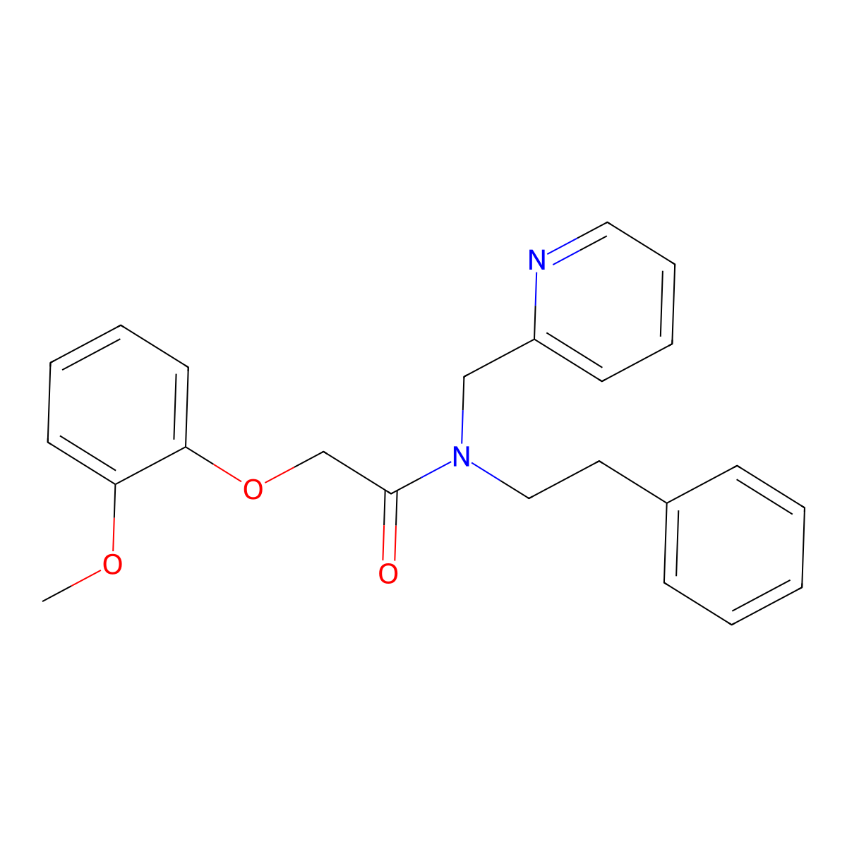 2-(2-methoxyphenoxy)-N-phenethyl-N-(pyridin-2-ylmethyl)acetamide molecular structure, CAS 1286721-60-5
