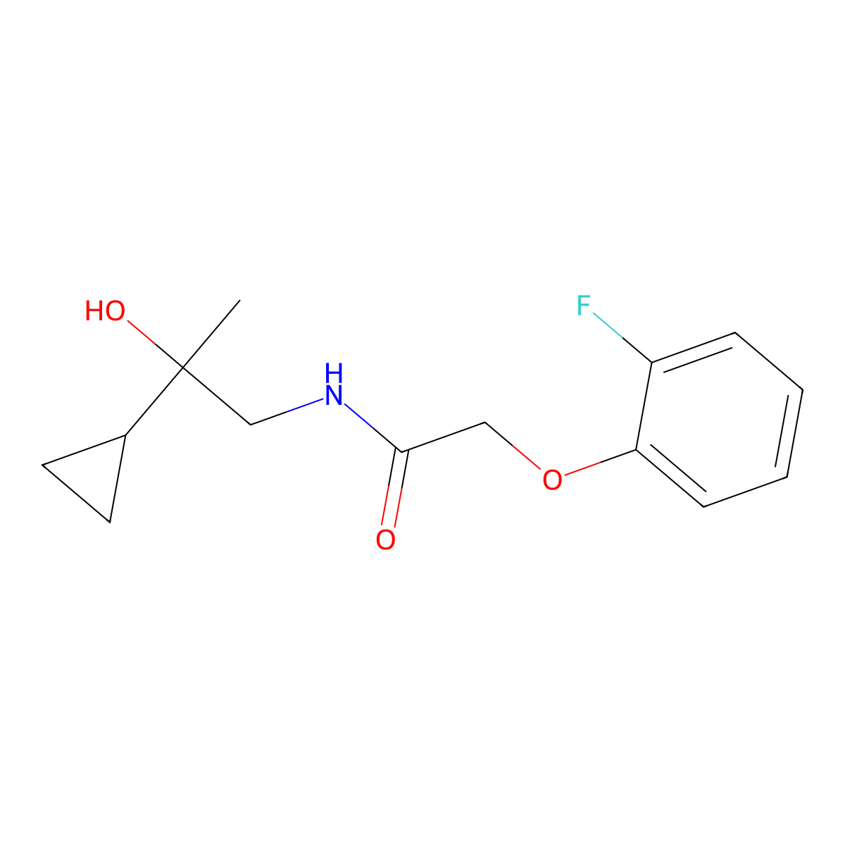 N-(2-cyclopropyl-2-hydroxypropyl)-2-(2-fluorophenoxy)acetamide molecular structure, CAS 1286721-71-8