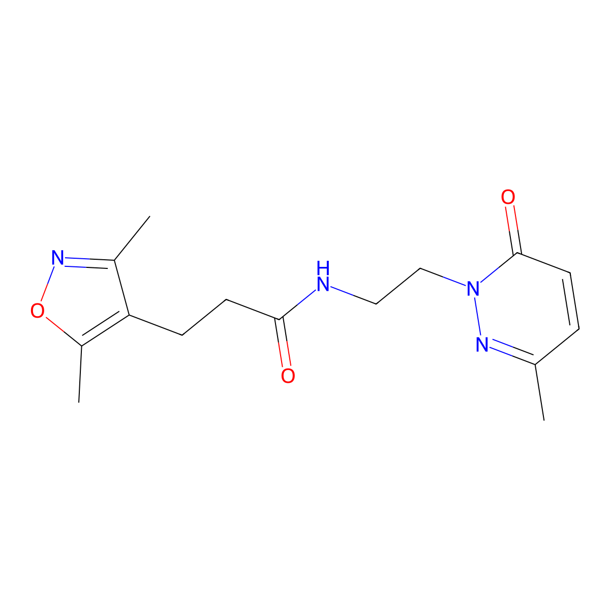 3-(3,5-dimethylisoxazol-4-yl)-N-(2-(3-methyl-6-oxopyridazin-1(6H)-yl)ethyl)propanamide molecular structure, CAS 1286721-76-3