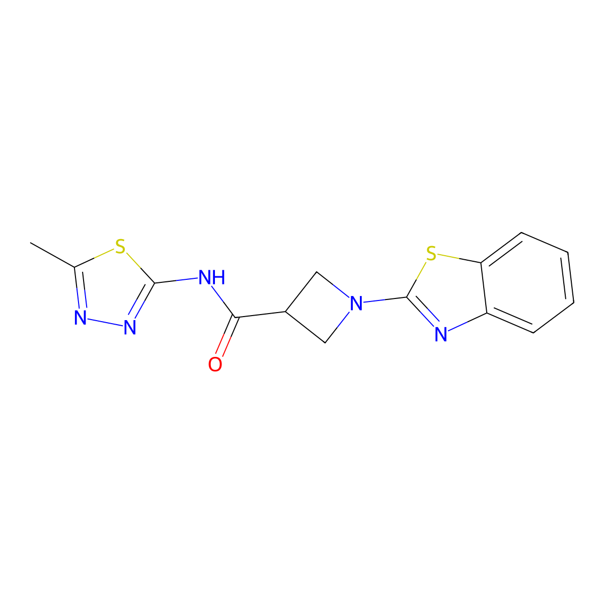 1-(benzo[d]thiazol-2-yl)-N-(5-methyl-1,3,4-thiadiazol-2-yl)azetidine-3-carboxamide molecular structure, CAS 1286721-88-7
