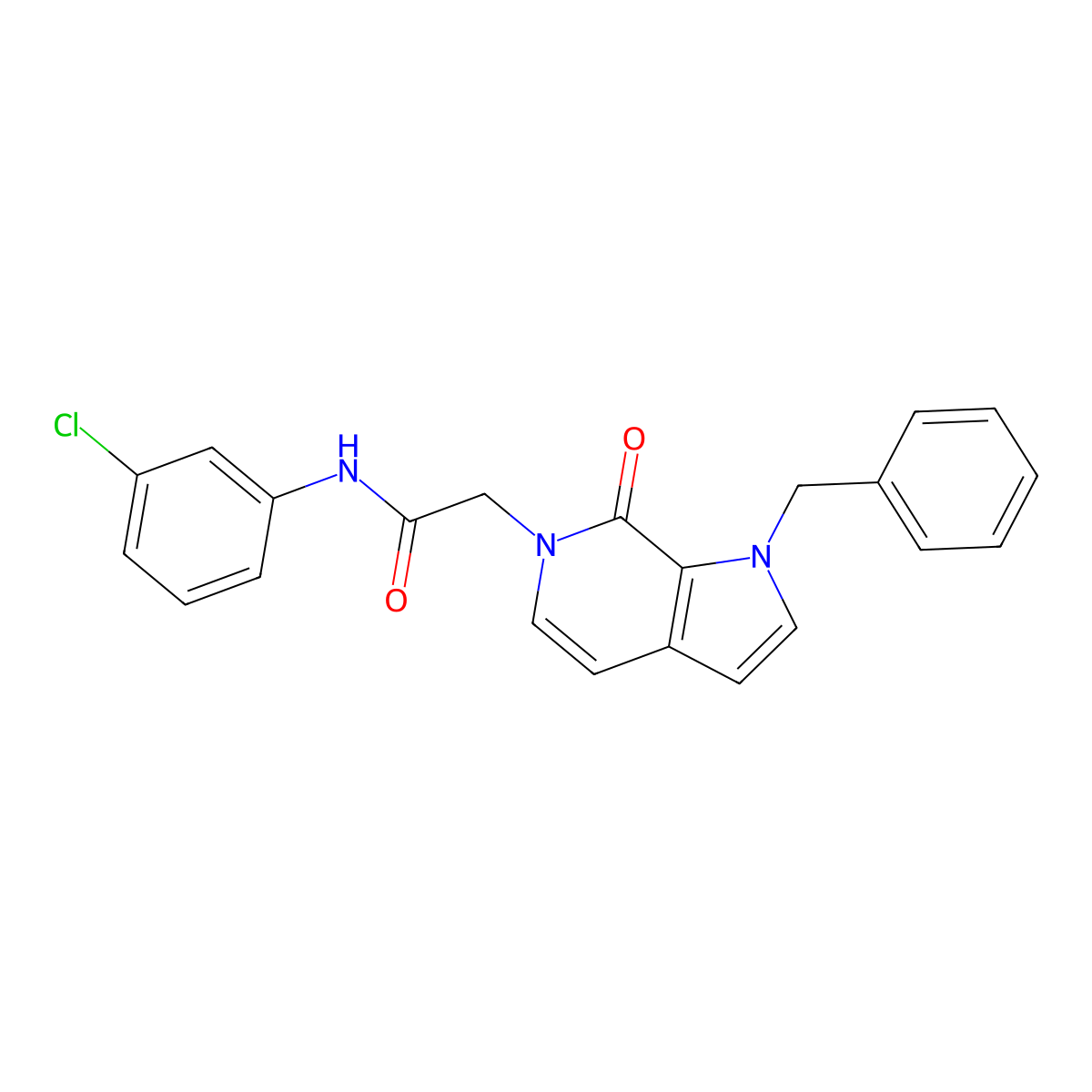 2-(1-benzyl-7-oxo-1H-pyrrolo[2,3-c]pyridin-6(7H)-yl)-N-(3-chlorophenyl)acetamide molecular structure, CAS 1286721-90-1