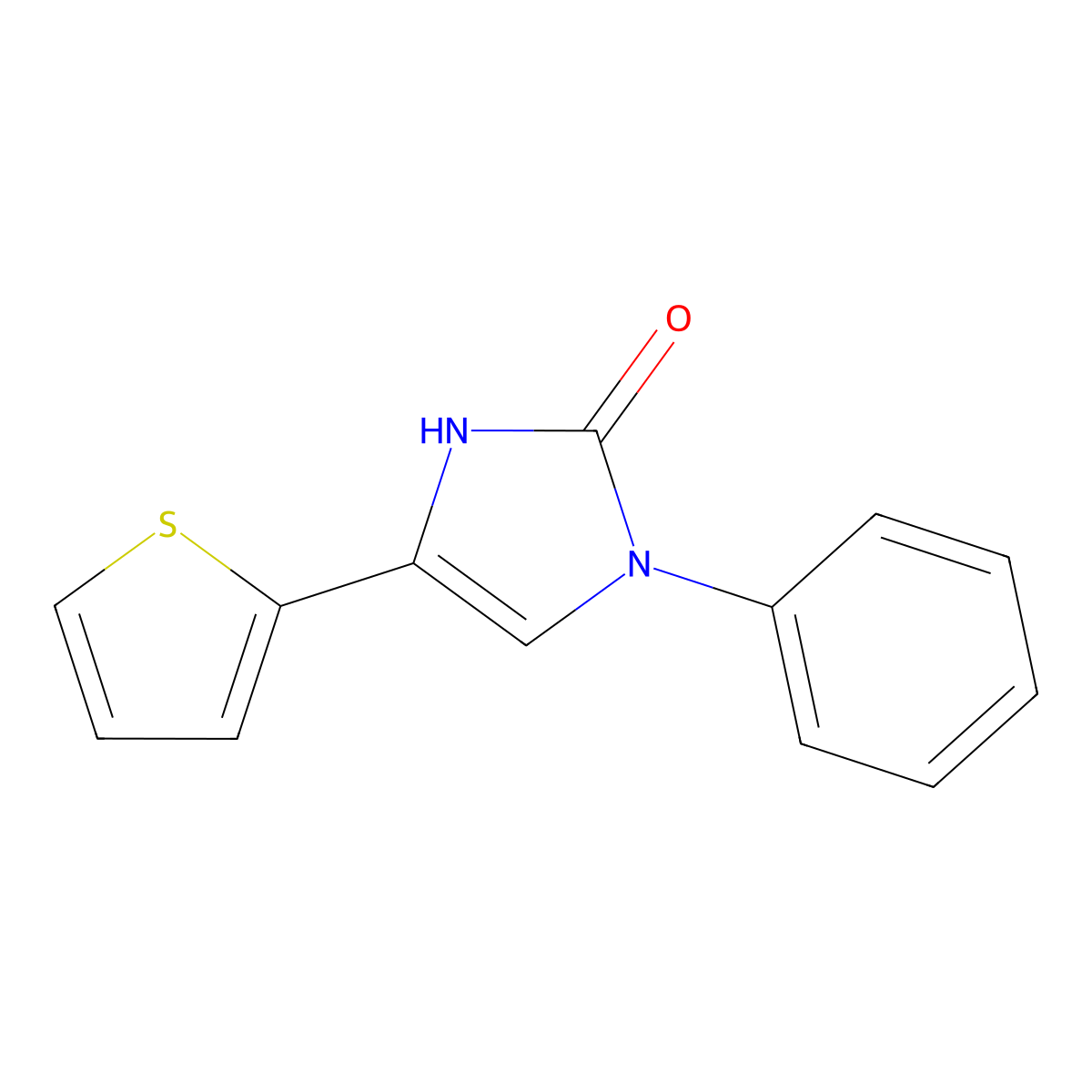 1-phenyl-4-(thiophen-2-yl)-2,3-dihydro-1H-imidazol-2-one molecular structure, CAS 1286721-91-2