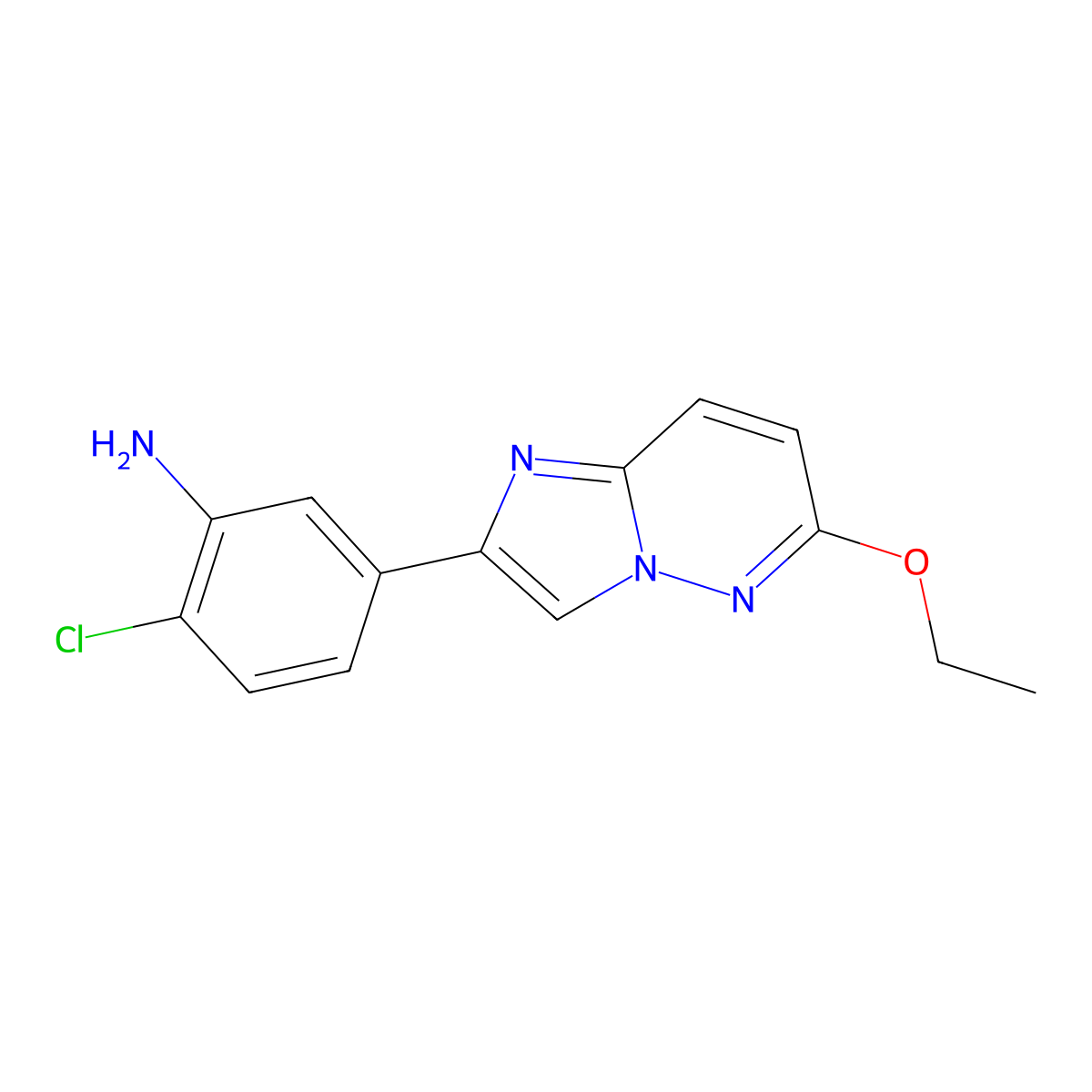 2-Chloro-5-(6-ethoxyimidazo[1,2-b]pyridazin-2-yl)aniline molecular structure, CAS 1286721-93-4