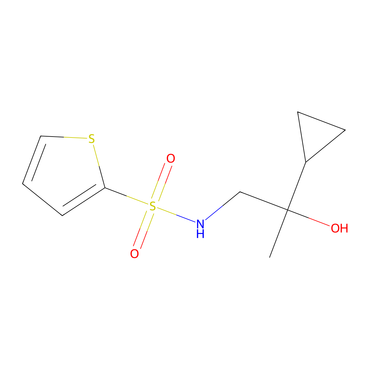 N-(2-cyclopropyl-2-hydroxypropyl)thiophene-2-sulfonamide molecular structure, CAS 1286721-94-5