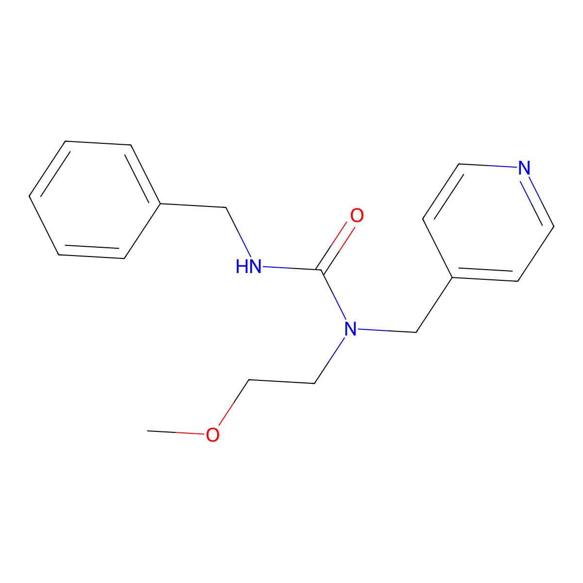 3-Benzyl-1-(2-methoxyethyl)-1-(pyridin-4-ylmethyl)urea molecular structure, CAS 1286721-97-8