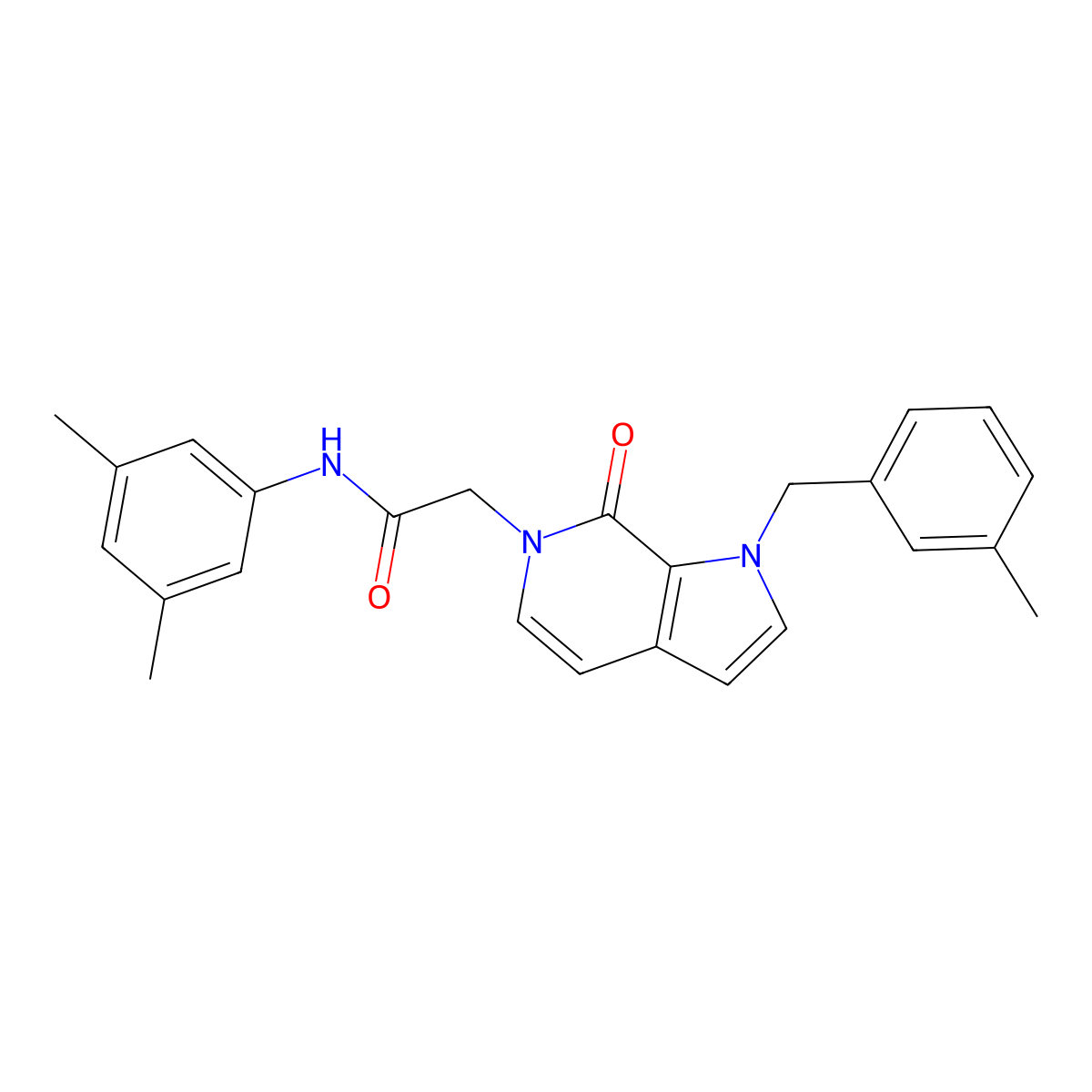 N-(3,5-dimethylphenyl)-2-{1-[(3-methylphenyl)methyl]-7-oxo-1H,6H,7H-pyrrolo[2,3-c]pyridin-6-yl}acetamide molecular structure, CAS 1286722-02-8