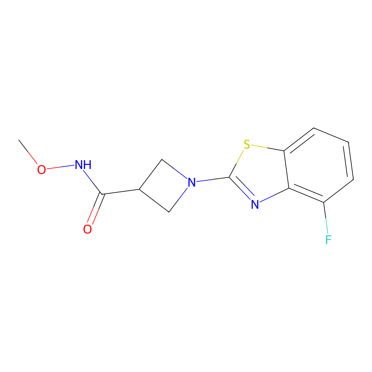 1-(4-fluorobenzo[d]thiazol-2-yl)-N-methoxyazetidine-3-carboxamide molecular structure, CAS 1286722-05-1
