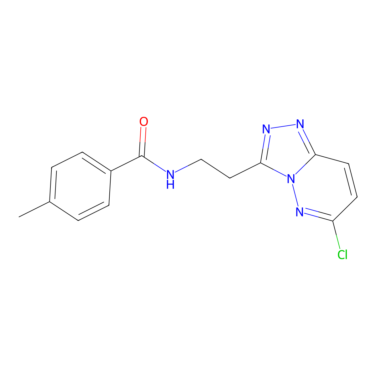 N-(2-(6-chloro-[1,2,4]triazolo[4,3-b]pyridazin-3-yl)ethyl)-4-methylbenzamide molecular structure, CAS 1286722-15-3