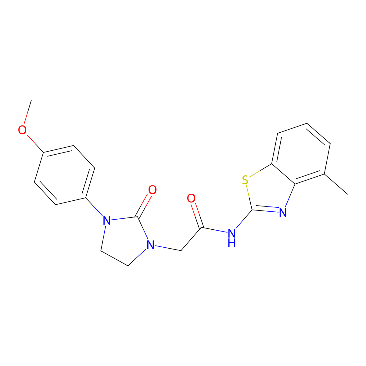2-(3-(4-methoxyphenyl)-2-oxoimidazolidin-1-yl)-N-(4-methylbenzo[d]thiazol-2-yl)acetamide molecular structure, CAS 1286722-18-6