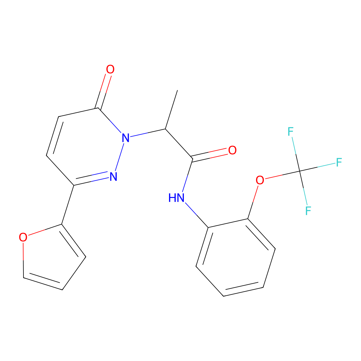 2-(3-(furan-2-yl)-6-oxopyridazin-1(6H)-yl)-N-(2-(trifluoromethoxy)phenyl)propanamide molecular structure, CAS 1286722-21-1