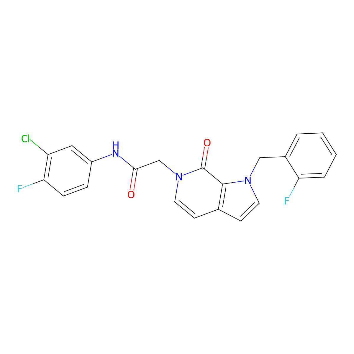 N-(3-chloro-4-fluorophenyl)-2-{1-[(2-fluorophenyl)methyl]-7-oxo-1H,6H,7H-pyrrolo[2,3-c]pyridin-6-yl}acetamide molecular structure, CAS 1286722-22-2