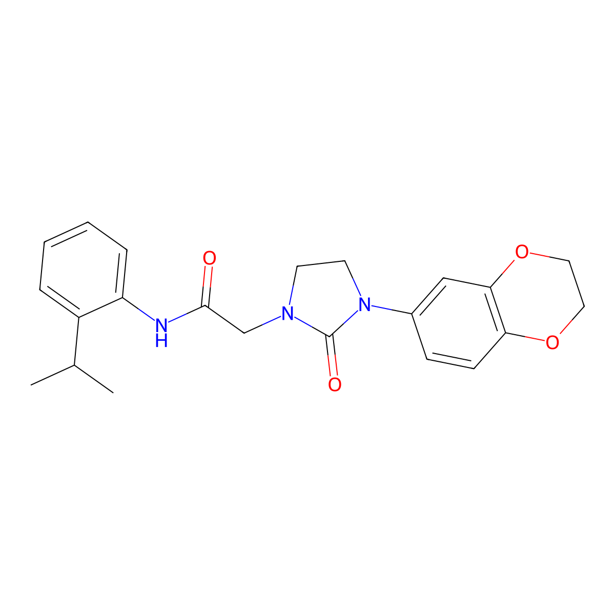 2-[3-(2,3-dihydro-1,4-benzodioxin-6-yl)-2-oxoimidazolidin-1-yl]-N-[2-(propan-2-yl)phenyl]acetamide molecular structure, CAS 1286722-34-6