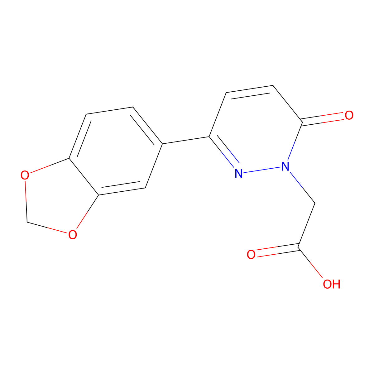 2-[3-(2H-1,3-Benzodioxol-5-yl)-6-oxo-1,6-dihydropyridazin-1-yl]acetic acid molecular structure, CAS 1286722-42-6