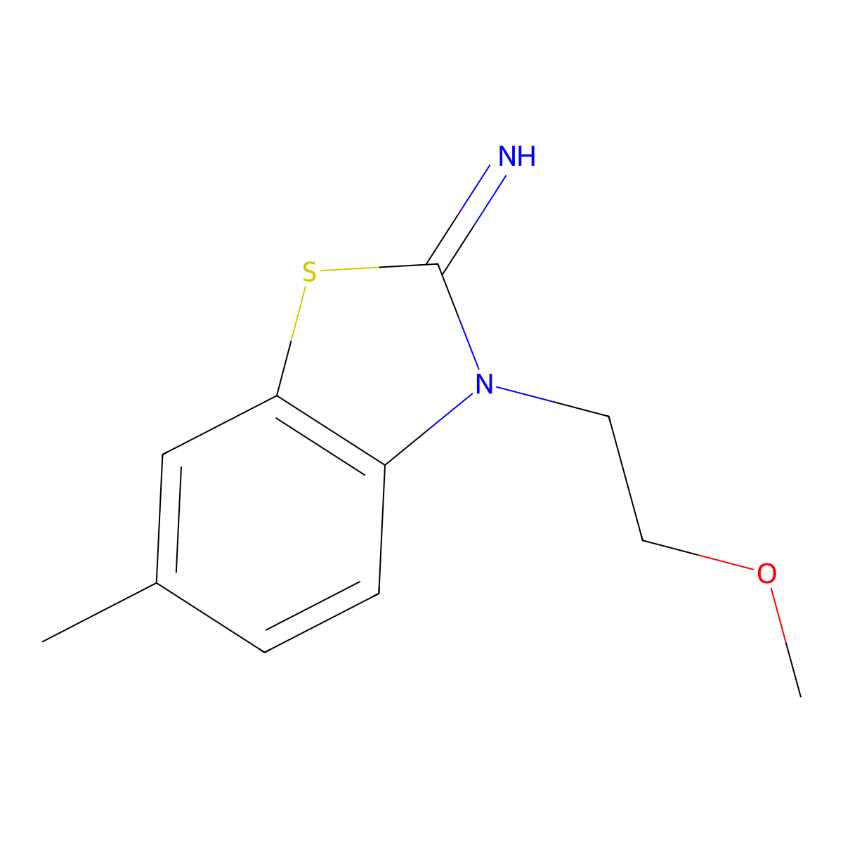 3-(2-methoxyethyl)-6-methylbenzo[d]thiazol-2(3H)-imine molecular structure, CAS 1286722-52-8