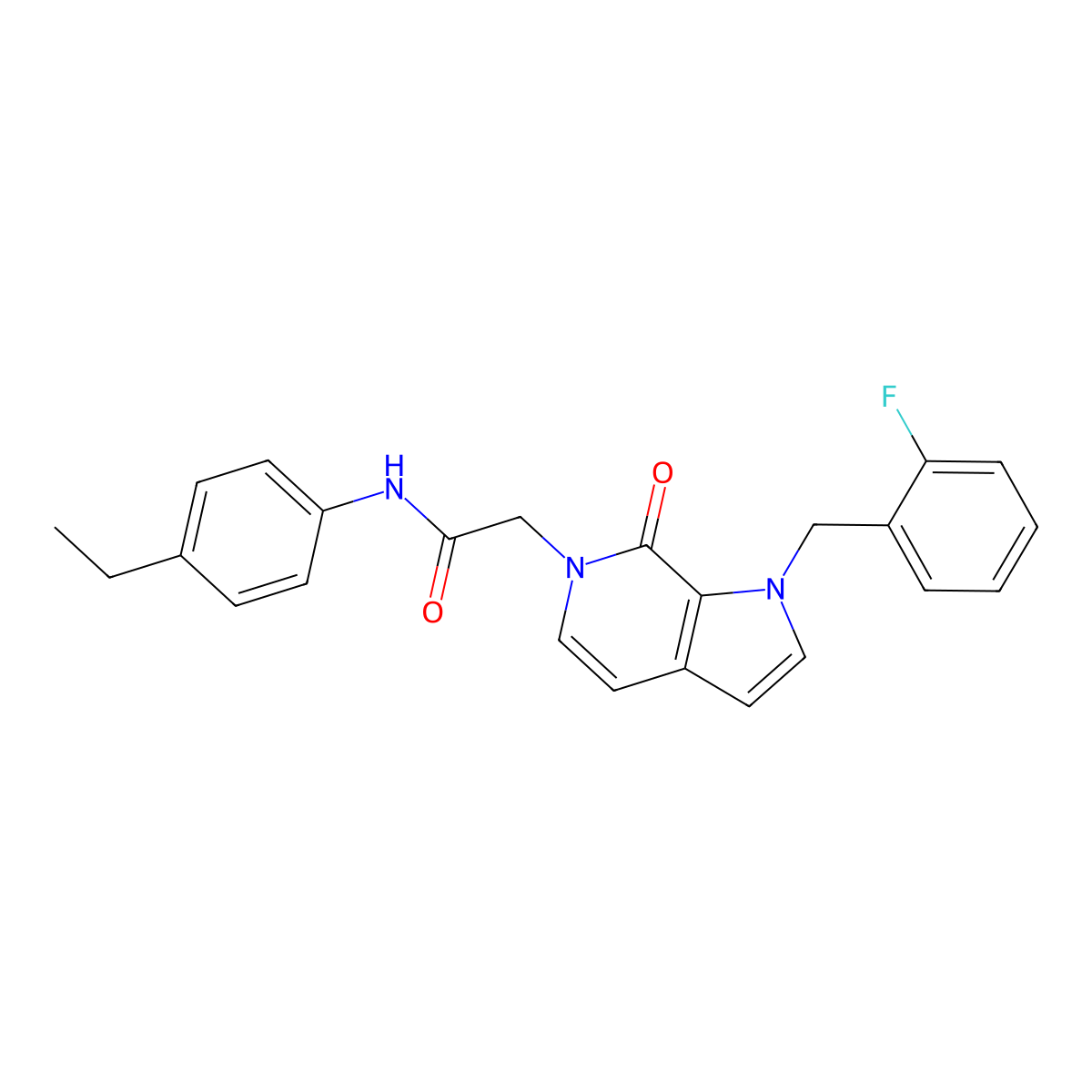 N-(4-ethylphenyl)-2-{1-[(2-fluorophenyl)methyl]-7-oxo-1H,6H,7H-pyrrolo[2,3-c]pyridin-6-yl}acetamide molecular structure, CAS 1286722-55-1