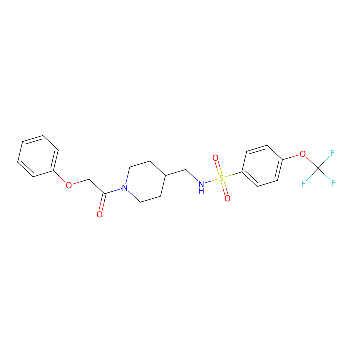 N-((1-(2-phenoxyacetyl)piperidin-4-yl)methyl)-4-(trifluoromethoxy)benzenesulfonamide molecular structure, CAS 1286722-59-5