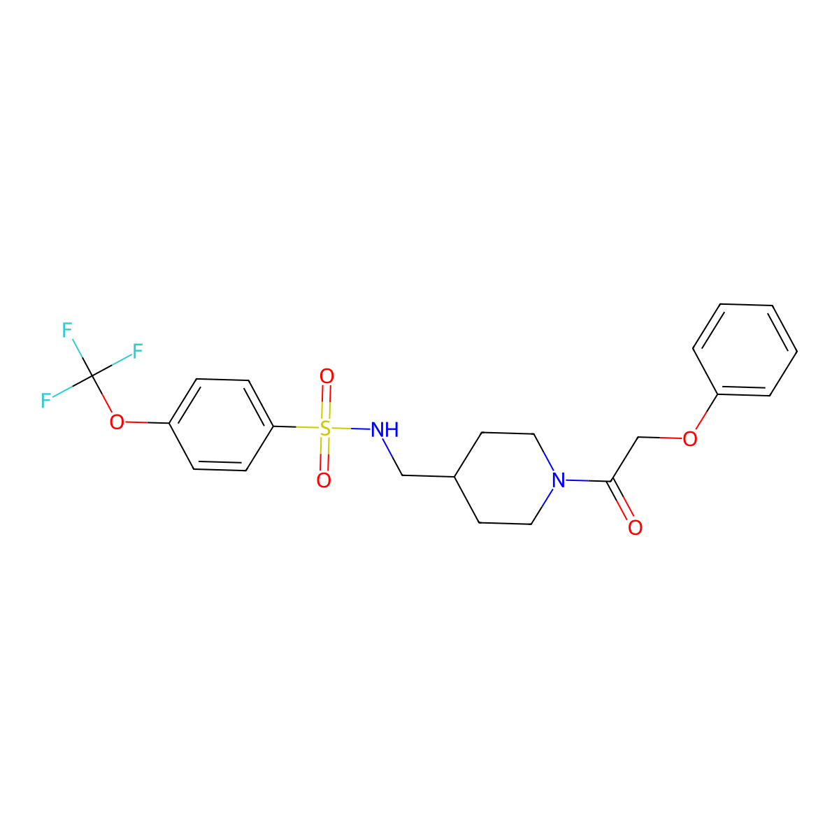 N-((1-(2-phenoxyacetyl)piperidin-4-yl)methyl)-4-(trifluoromethoxy)benzenesulfonamide molecular structure, CAS 1286722-59-5