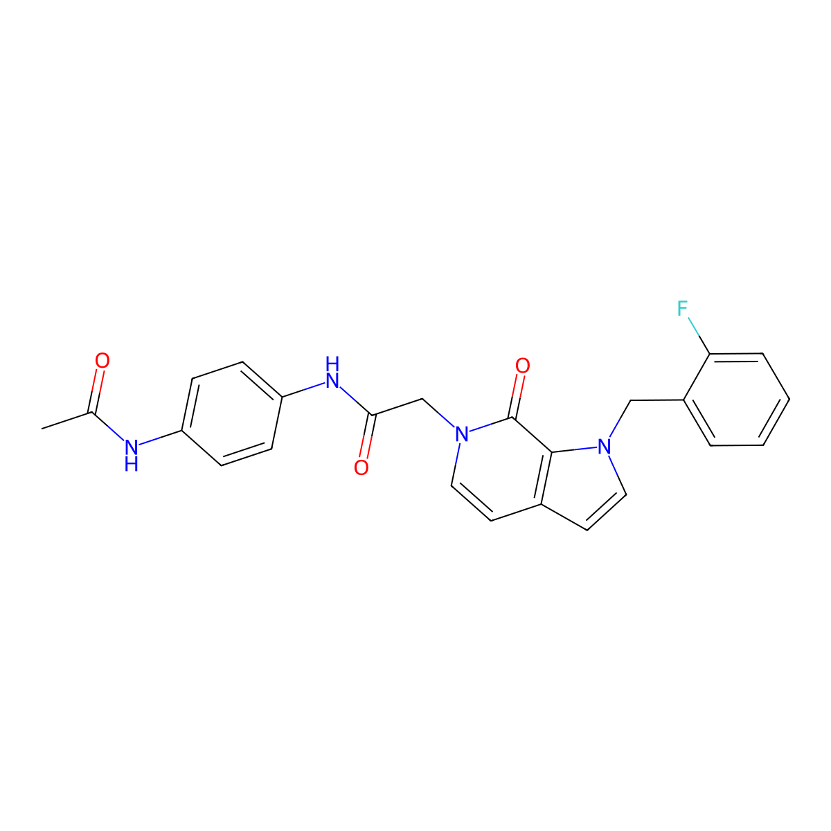 N-(4-acetamidophenyl)-2-{1-[(2-fluorophenyl)methyl]-7-oxo-1H,6H,7H-pyrrolo[2,3-c]pyridin-6-yl}acetamide molecular structure, CAS 1286724-16-0