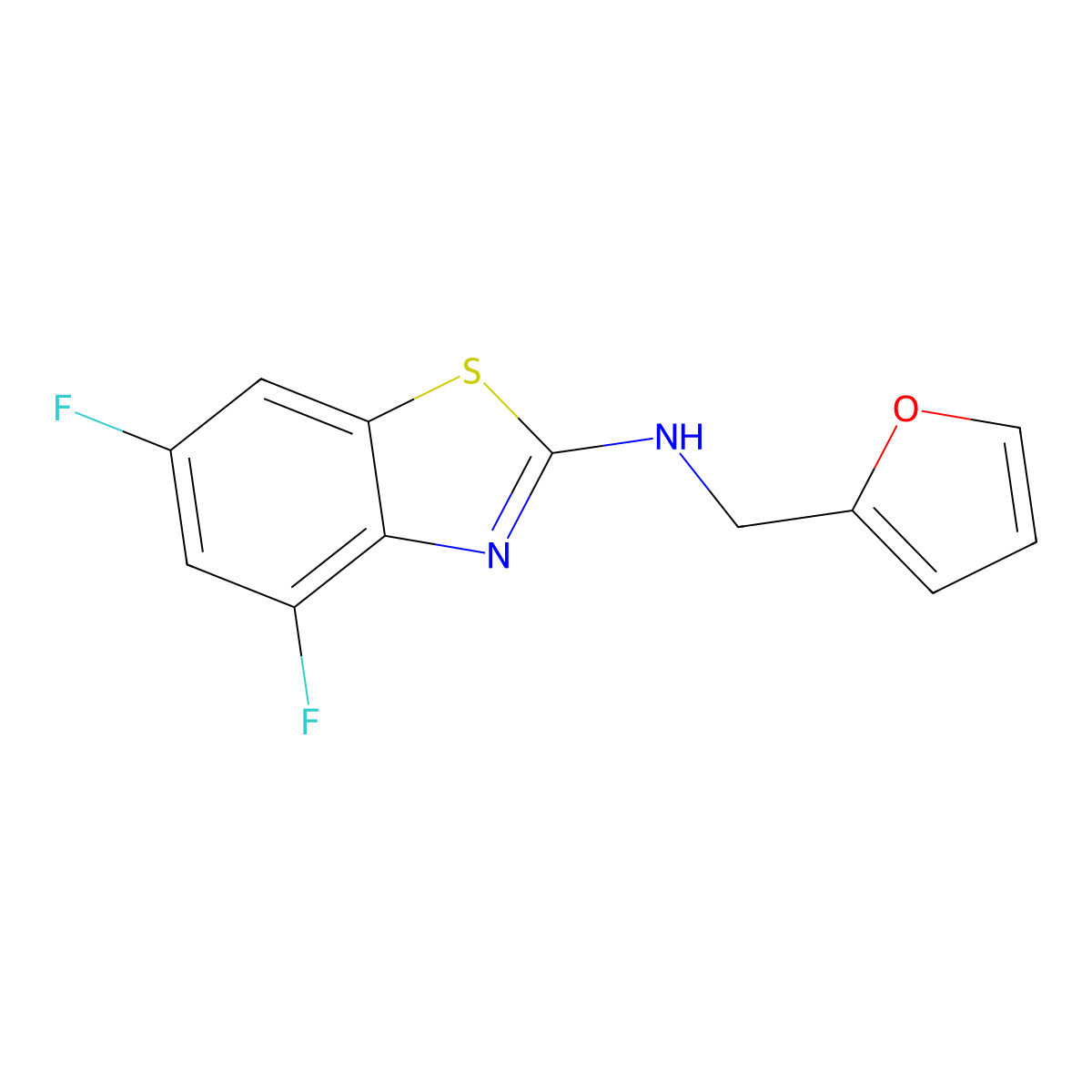 4,6-difluoro-N-(furan-2-ylmethyl)benzo[d]thiazol-2-amine molecular structure, CAS 1286724-37-5