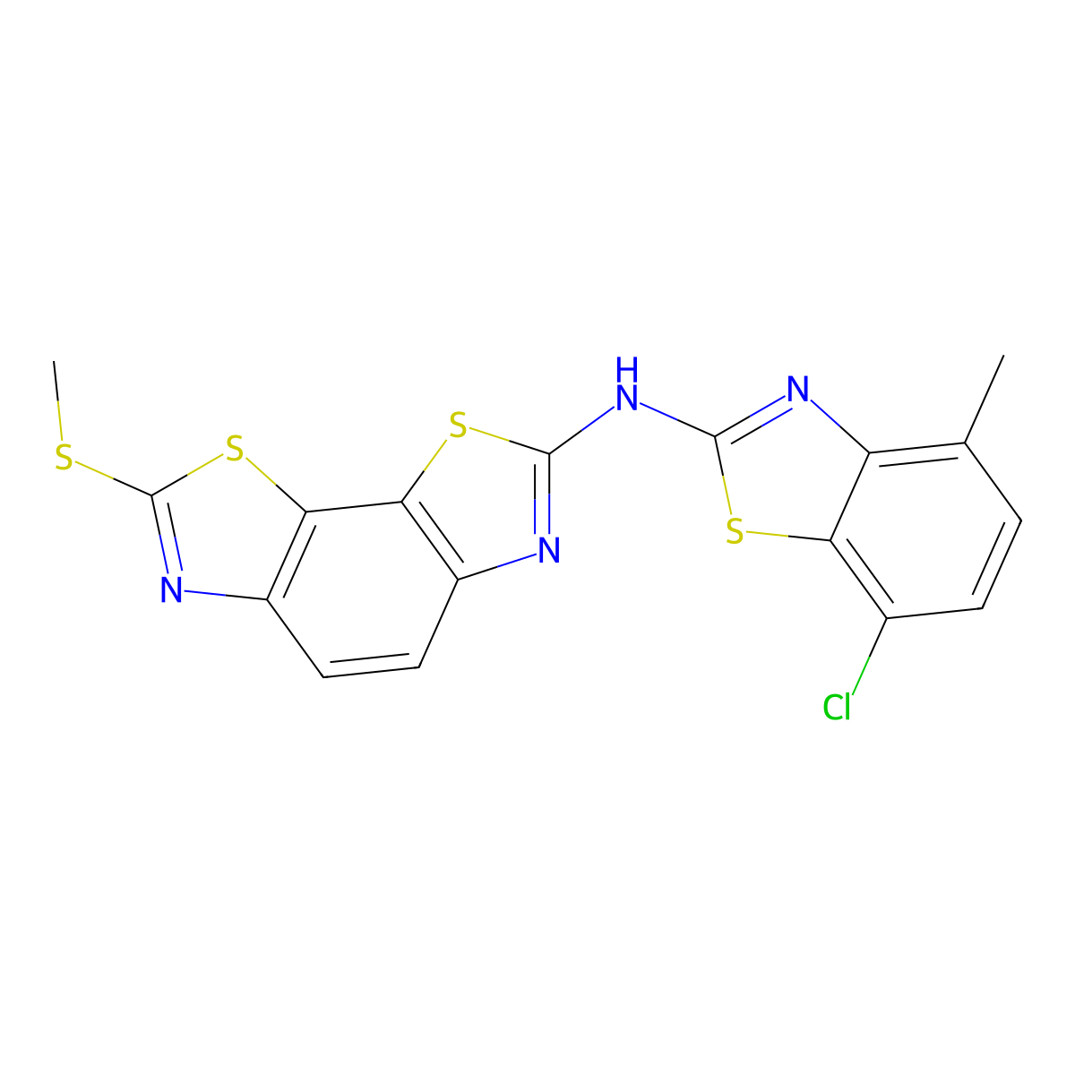 N-(7-chloro-4-methyl-1,3-benzothiazol-2-yl)-11-(methylsulfanyl)-3,12-dithia-5,10-diazatricyclo[7.3.0.0^{2,6}]dodeca-1(9),2(6),4,7,10-pentaen-4-amine molecular structure, CAS 1286724-44-4