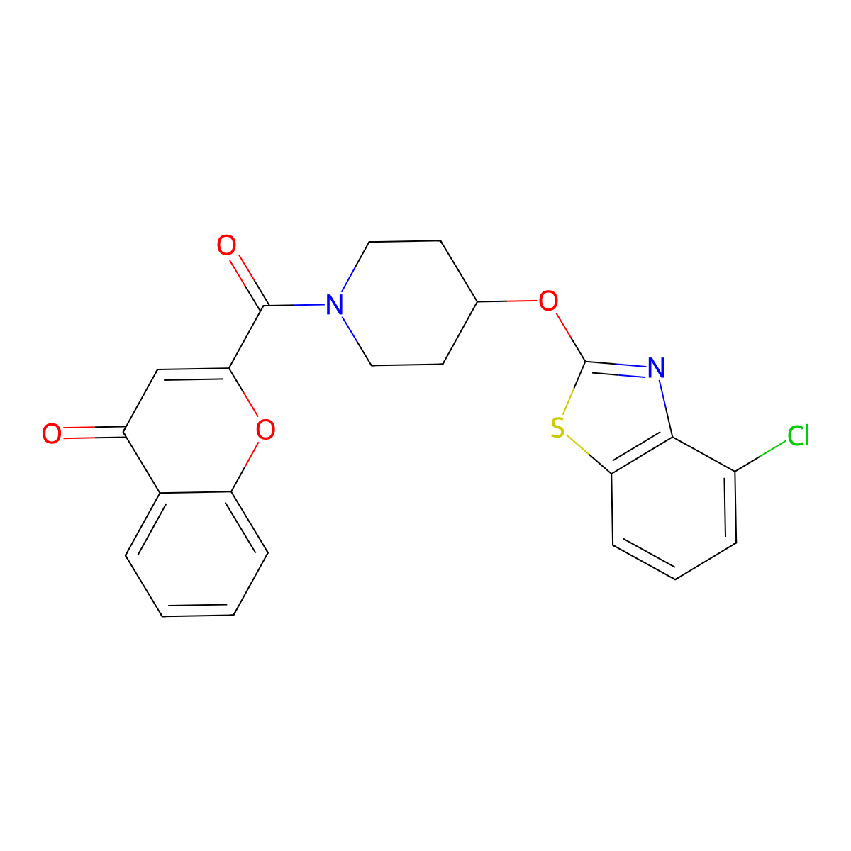 2-(4-((4-chlorobenzo[d]thiazol-2-yl)oxy)piperidine-1-carbonyl)-4H-chromen-4-one molecular structure, CAS 1286724-46-6