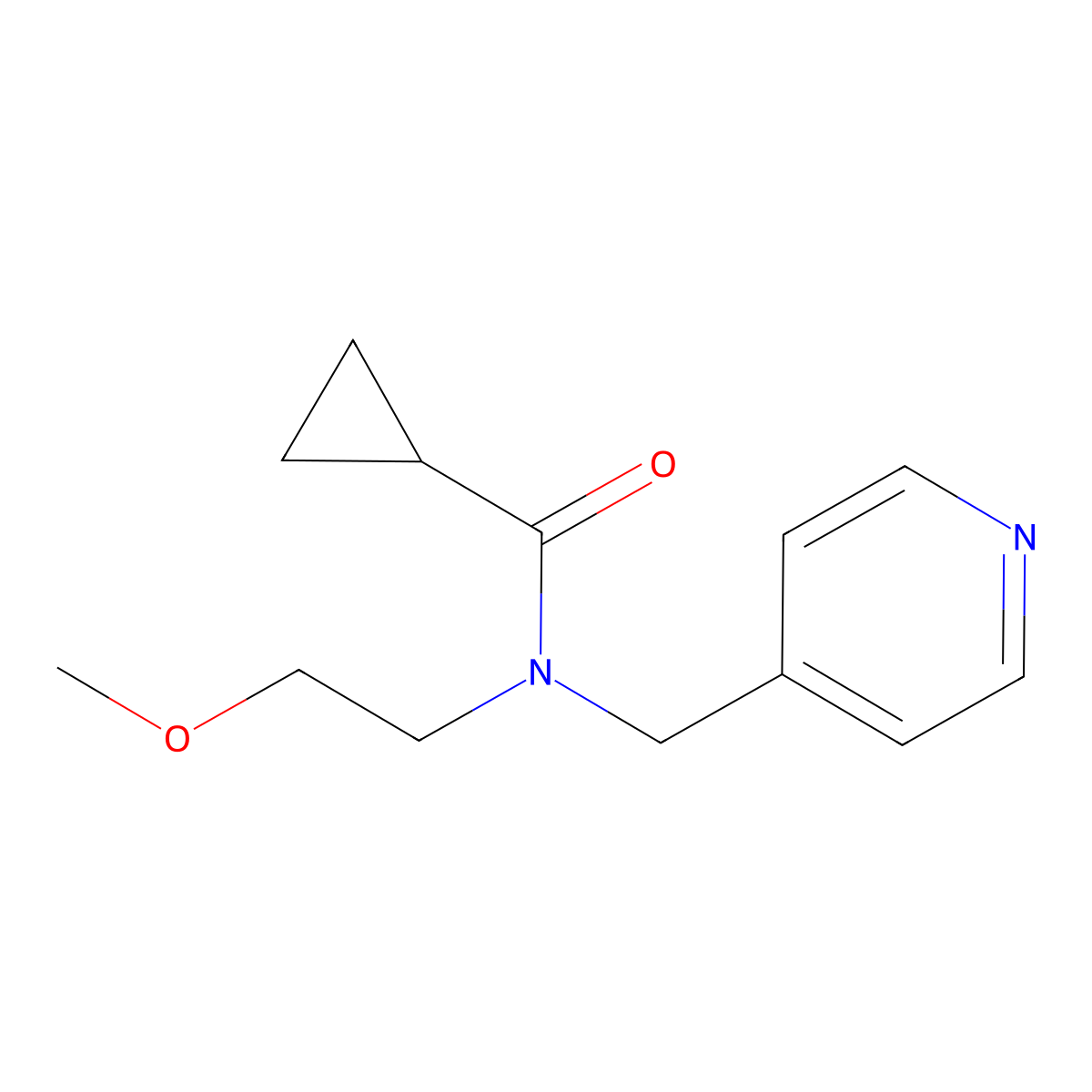 N-(2-methoxyethyl)-N-(pyridin-4-ylmethyl)cyclopropanecarboxamide molecular structure, CAS 1286724-48-8