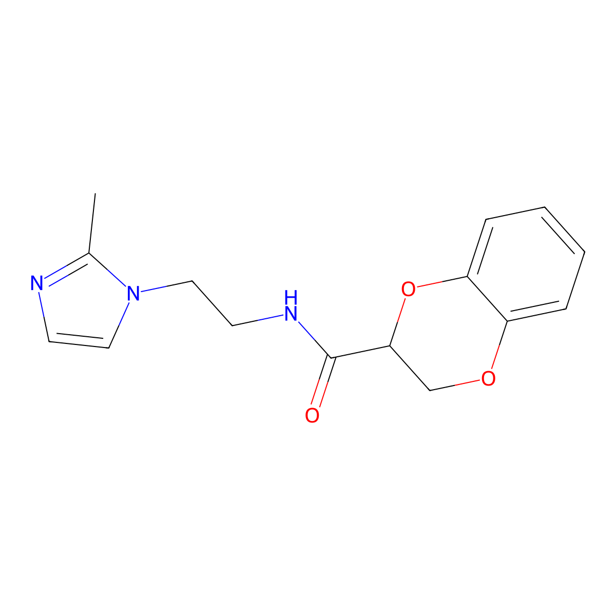 N-[2-(2-methyl-1H-imidazol-1-yl)ethyl]-2,3-dihydro-1,4-benzodioxine-2-carboxamide molecular structure, CAS 1286724-55-7