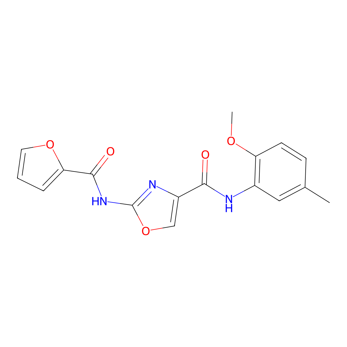 2-(furan-2-carboxamido)-N-(2-methoxy-5-methylphenyl)oxazole-4-carboxamide molecular structure, CAS 1286724-65-9
