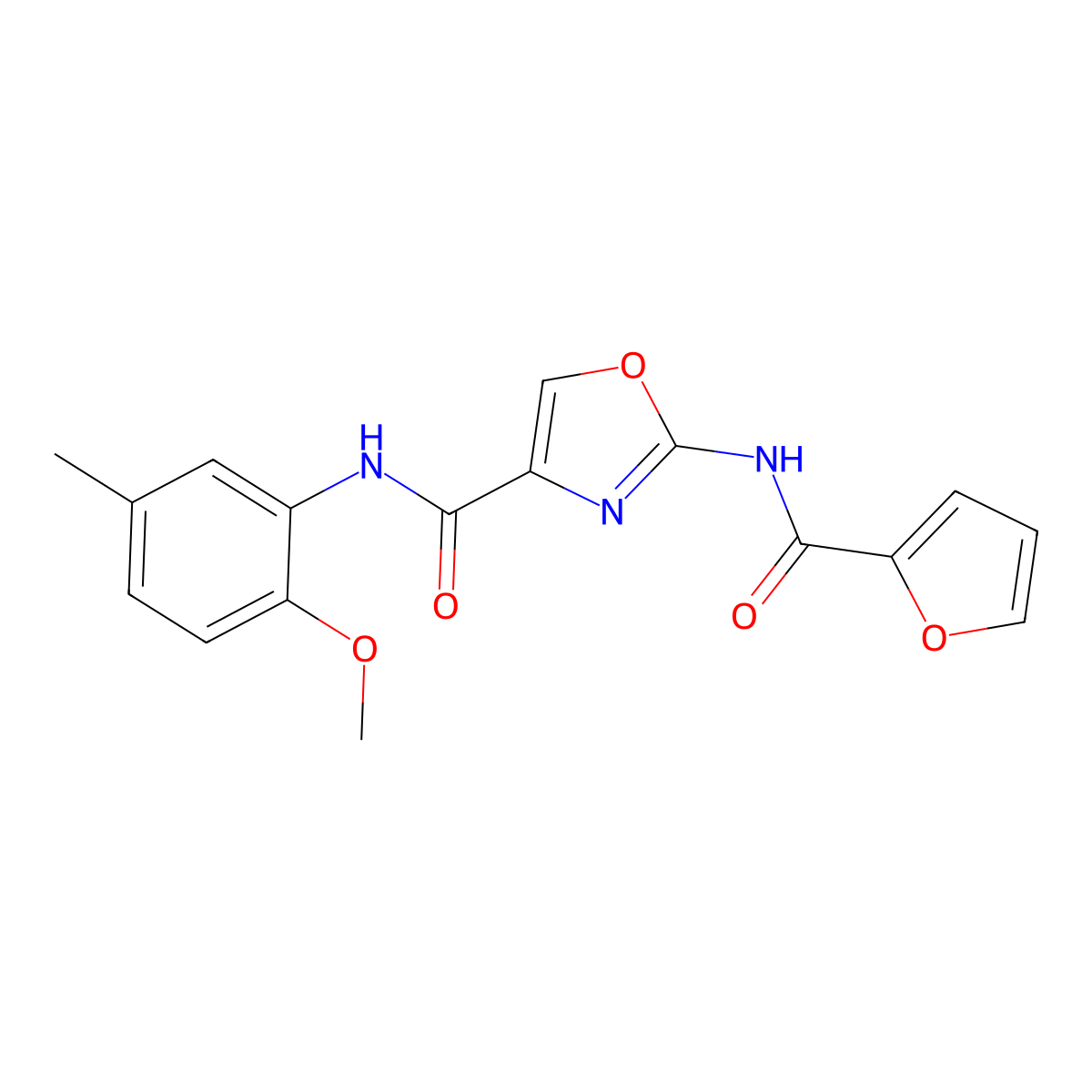 2-(furan-2-carboxamido)-N-(2-methoxy-5-methylphenyl)oxazole-4-carboxamide molecular structure, CAS 1286724-65-9