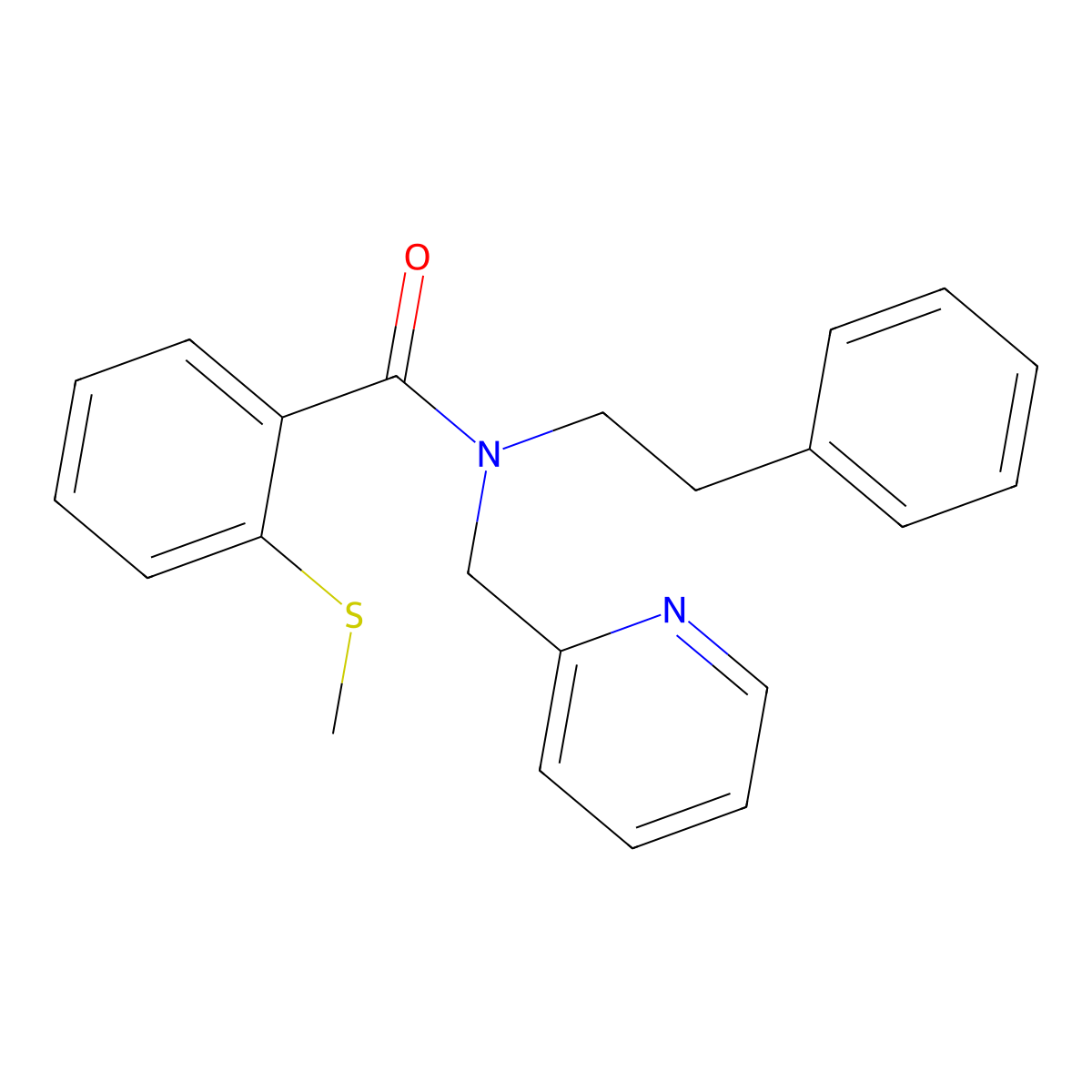 2-(methylthio)-N-phenethyl-N-(pyridin-2-ylmethyl)benzamide molecular structure, CAS 1286724-70-6